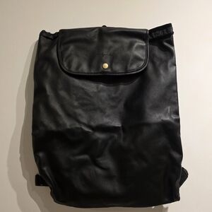 Black Leather Men's Backpack
